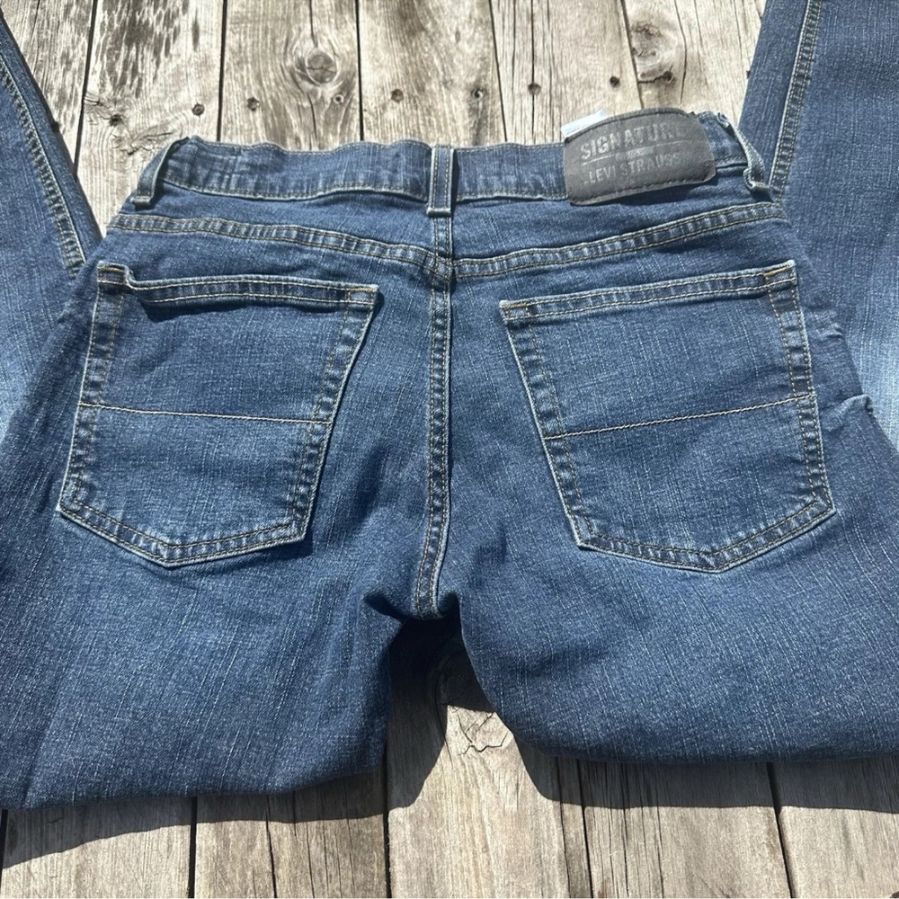 Levi’s Signature Gold Straight Leg Boy's Jeans Size 16 R Adjustable Waist - Picture 5 of 7